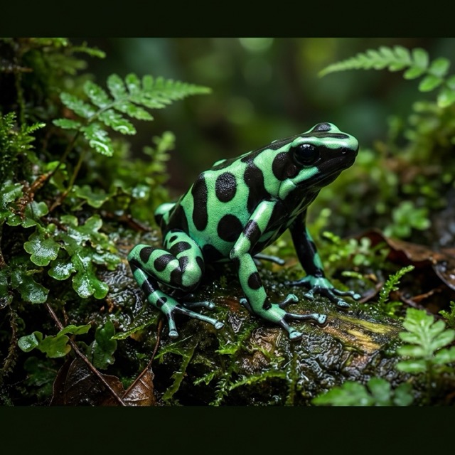Dendrobate vert et noir